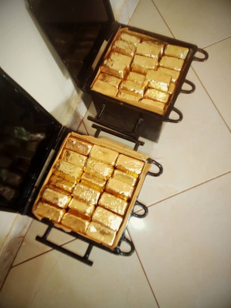 gold bars in cases